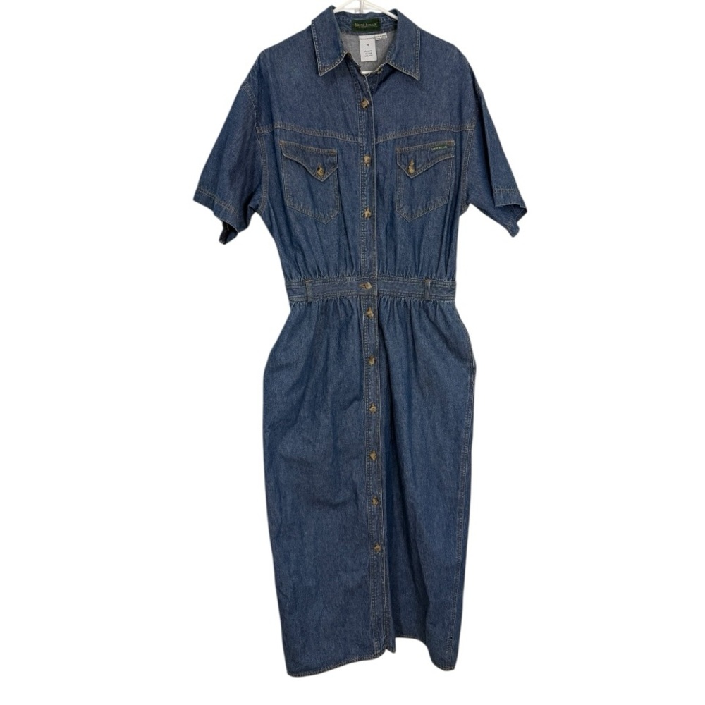 Harve Benard Indigo Denim Button-Front Maxi Dress - Picture 3 of 9